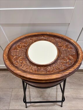 Hand-Carved Pineapple Accent Tray — Brown